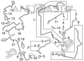 Tubul de alimentare către turbina din dreapta Porsche Cayenne 958 11-17 4.8 Turbo