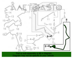 Furtunul de alimentare către turbina stângă Porsche Cayenne 958 11-17 4.8 Turbo