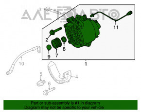 Генератор Porsche Cayenne 958 11-17 4.8T с кронштейном