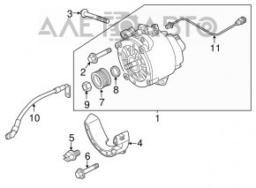 Генератор Porsche Cayenne 958 11-17 4.8T с кронштейном