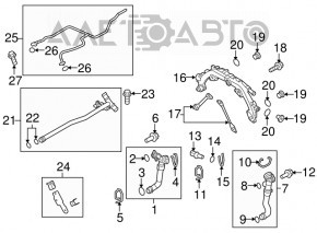 Tubulatura sistemului de ventilatie pentru Porsche Cayenne 958 11-17 4.8 Turbo, plastic nou, original OEM.