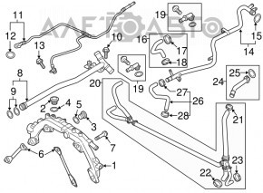 Tubulatura sistemului de racire Porsche Cayenne 958 11-17 4.8 Turbo