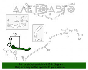 Racordul de distribuție a radiatorului de răcire Porsche Panamera 14-16 3.6, 4.8