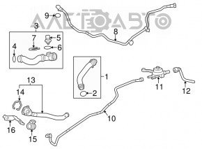 Distributie conducta racire Porsche Panamera 14-16 3.6, 4.8 nou original OEM