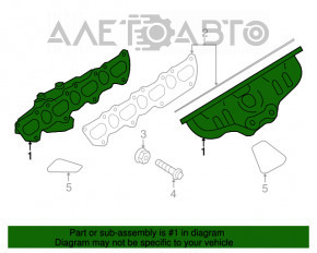 Colector de evacuare dreapta pentru Porsche Cayenne 958 11-17 4.8 Turbo