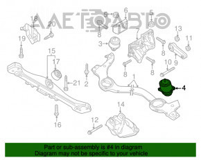 Подушка двигателя левая Porsche Cayenne 958 11-17 4.8 Turbo