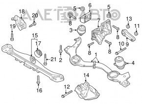 Подушка двигателя левая Porsche Cayenne 958 11-17 4.8 Turbo OEM