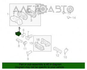 Panoul de control al iluminării instrumentelor Hyundai Sonata 11-15 gri, tip 2.