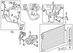 Radiatorul condensatorului de aer condiționat Buick Encore 13-16