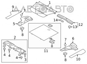 Пол багажника центр Subaru Outback 20- черн