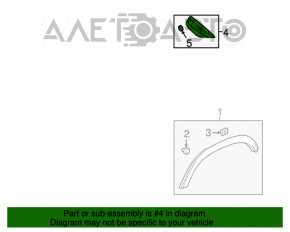 Capacul ornamental al aripii spate stânga Buick Encore 13-19