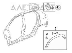 Capacul ornamental al aripii spate stânga Buick Encore 13-19