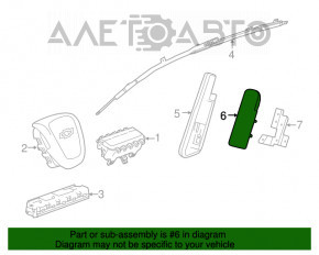 Airbagul pentru scaunul din spate stânga al Buick Encore 13-19.