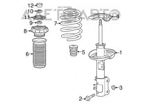 Amortizorul frontal stânga Buick Encore 13-19 fwd