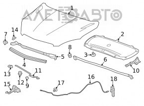 Capota stângă a capotei Buick Encore 13-19