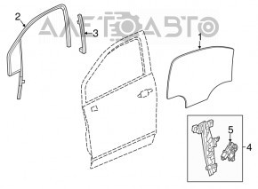 Geamul ușii din față stânga Buick Encore 13-19