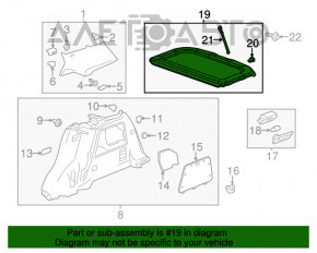 Polita portbagajului Buick Encore 13-19 gri.