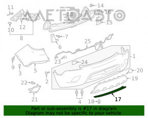 Capacul de bara spate de jos Buick Encore 13-16 negru