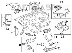 Накладка колени водителя Buick Encore 13-16 серая