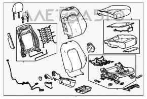 Scaun de pasager Buick Encore 13-16 fără airbag, manual, material textil gri cu inserție din piele