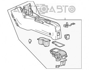 Консоль центральная подлокотник и подстаканники Buick Encore 13-16 черн