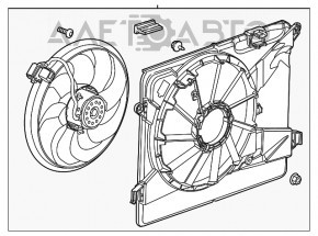 Difuzorul carcasei radiatorului asamblat pentru Buick Encore 13-19