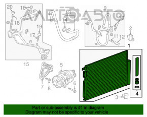 Radiatorul condensatorului de aer condiționat Buick Encore 13-16