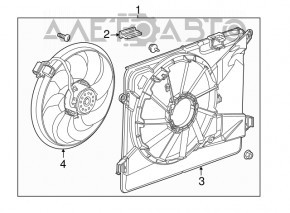 Difuzorul carcasei radiatorului asamblat pentru Buick Encore 13-19