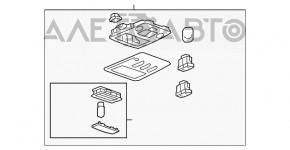 Plafonul de iluminare frontal pentru Buick Encore 13-16, gri, sub geamul de vizualizare.