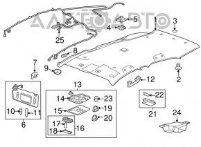 Plafonul de iluminare frontal pentru Buick Encore 13-16, gri, sub geamul de vizualizare.