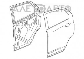 Ușa goală din spatele stânga a Buick Encore 13-19, grafit GAR, reparată