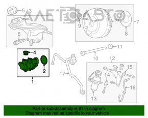 Cilindrul principal de frână cu rezervor pentru lichidul de frână Buick Encore 13-19