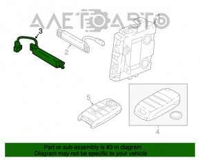 Antena keyless pentru interiorul mașinii Kia Niro 17-22 HEV, PHEV