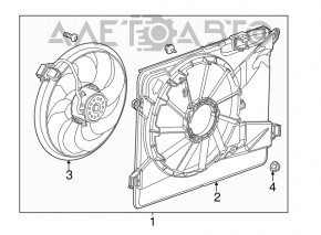 Крыльчатка вентилятора охлаждения с мотором Buick Encore 13-19