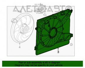 Difuzorul carcasei radiatorului gol Buick Encore 13-19