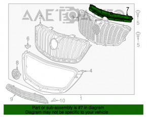 Крепление решетки радиатора grill Buick Encore 13-16