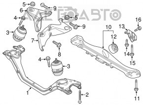 Suportul de montare a cutiei de viteze pentru Porsche Cayenne 958 11-17