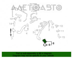 Furtunul de intercooler de la turbina stânga Porsche Cayenne 958 11-17 4.8 Turbo plastic