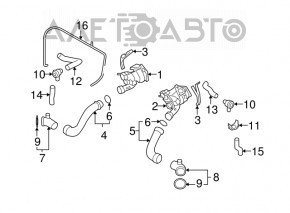 Furtunul de intercooler de la turbina stânga Porsche Cayenne 958 11-17 4.8 Turbo plastic