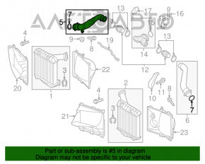 Furtunul de la intercooler la colectorul drept Porsche Cayenne 958 11-17 4.8 Turbo