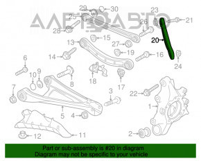 Maneta longitudinală superioară spate stânga Porsche Cayenne 958 11-17, pentru înlocuire.