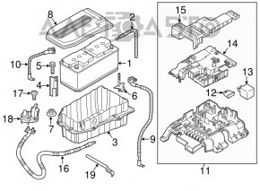 Capacul bateriei Porsche Cayenne 11-17