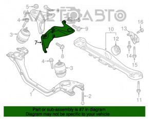 Suportul stâng al motorului Porsche Cayenne 958 11-17