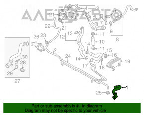 Tubul de răcire superior al Porsche Cayenne 958 11-17 Hybrid