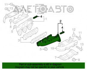 Colector de evacuare stânga pentru Porsche Cayenne 958 11-17 Hybrid