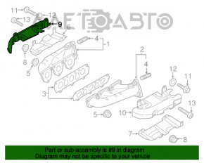 Protecția colectorului de evacuare dreapta superioară pentru Porsche Cayenne 958 11-17 Hybrid.