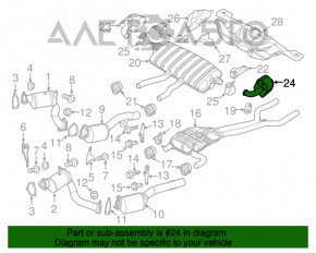 Capăt de evacuare stânga Porsche Cayenne 958 11-17 Hybrid din oțel inoxidabil