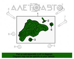 Diferențialul spate reductor Porsche Cayenne 958 11-17 Hybrid 79k, crăpat 1 buc., rupt 1 buc.