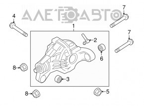 Diferențialul spate reductor Porsche Cayenne 958 11-17 Hybrid 79k, crăpat 1 buc., rupt 1 buc.