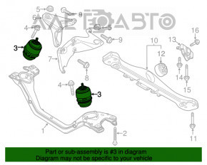 Pernele motorului stânga Porsche Cayenne 958 11-17